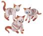Preview: 3 Katzen (transp.-braun mit Streifen)