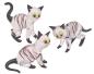 Preview: 3 Katzen (transp.-schwarz mit Streifen)
