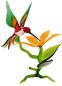 Preview: Blüte mit Kolibri, stehend - Blüte gelb/ K. rot-gelb-dunkelgrün
