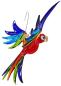 Preview: Hängevogel, Papagei (rot-grün-hellblau-dunkelblau)