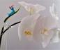 Preview: Orchideenstab, Blatt mit Raupe -blau- (normale Ausf.)