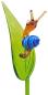 Preview: Pflanzenstecker, Blatt mit Schnecke (blau)
