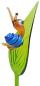 Preview: Pflanzenstecker, Blatt mit Schnecke (blau)