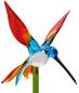 Preview: Pflanzenstecker mit Kolibri (hellblau-gelb-rot)