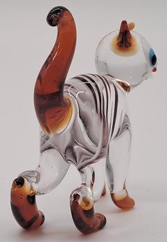 Katze stehend (transp./braun/gestreift)