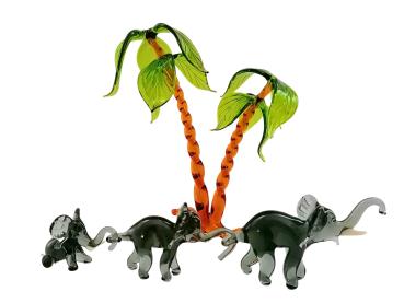 3-teiliger Elefantenzug mit doppelter Palme