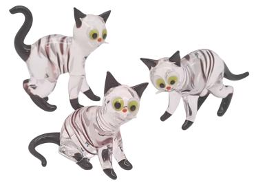 3 Katzen (transp.-schwarz mit Streifen)
