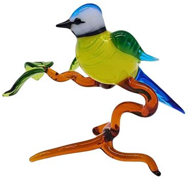 Preview: kleine Blaumeise auf Ast, stehend (hellblau)