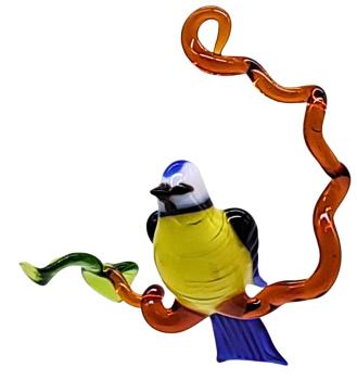 Preview: Hängevogel - Blaumeise auf Ast - klein, dunkelblau