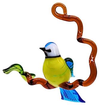 Preview: Hängevogel - Blaumeise auf Ast - klein, hellblau