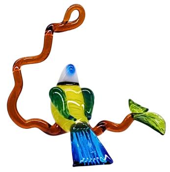 Hängevogel - Blaumeise auf Ast - klein, hellblau