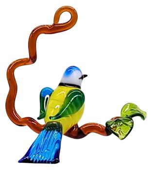 Preview: Hängevogel - Blaumeise auf Ast - klein, hellblau