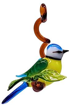 Preview: Hängevogel - Blaumeise auf Ast - klein, hellblau