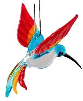 Preview: Hängevogel - Kolibri/klein (hellblau-gelb-rot)