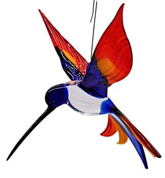 Preview: Hängevogel - Kolibri (dunkelblau-gelb-rot)