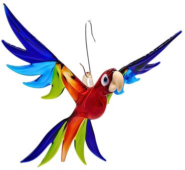Preview: Hängevogel, Papagei (rot-grün-hellblau-dunkelblau)