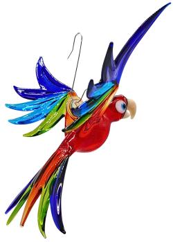 Preview: Hängevogel, Papagei (rot-grün-hellblau-dunkelblau)