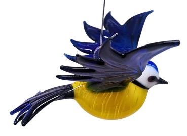 Preview: kleine Blaumeise, fliegend zum aufhängen (dunkelblau)