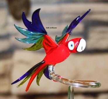 Preview: Orchideenstab - Papagei (normale Ausf./ rot-grün-hellbl.-dunkelblau)