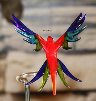 Preview: Orchideenstab - Papagei (normale Ausf./ rot-grün-hellbl.-dunkelblau)