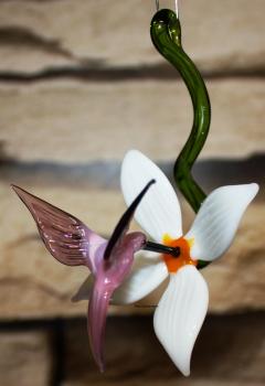 Blüte mit Kolibri, hängend