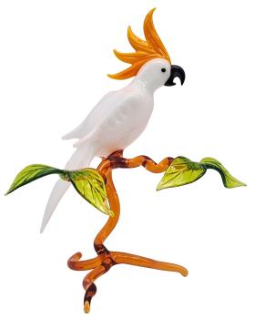 Preview: Kakadu auf Ast, stehend (weiß/gelb)