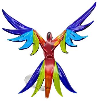 Preview: höhenverstellbarer Orchideenstab, Papagei (rot-grün-hellblau-dunkelblau)