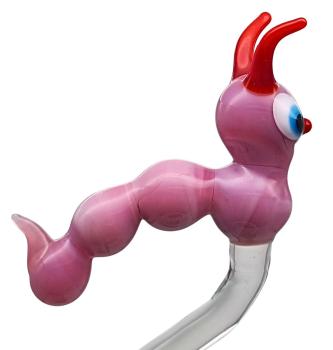 Preview: höhenverstellbarer Orchideenstab mit Raupe, rosa