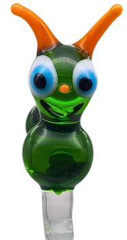 höhenverstellbarer Orchideenstab mit Raupe, grün