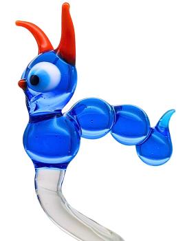 Preview: höhenverstellbarer Orchideenstab mit Raupe, blau