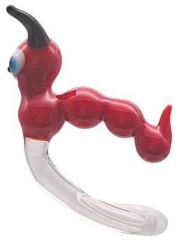 höhenverstellbarer Orchideenstab mit Raupe, rot