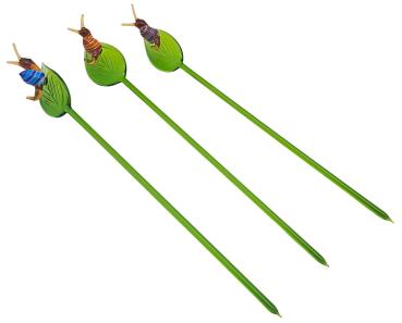 Pflanzenstecker, Blatt mit Schnecke (bunt)