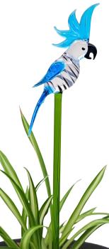 Pflanzenstecker mit Kakadu (hellblau)