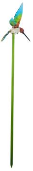 Preview: Pflanzenstecker mit Kolibri (braun-grün-blau)