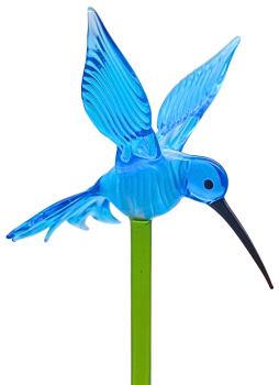 Pflanzenstecker mit Kolibri (hellblau)