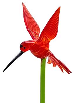 Preview: Pflanzenstecker mit Kolibri, rot