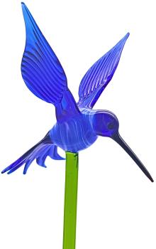 Pflanzenstecker mit Kolibri (dunkelblau)