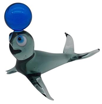 Preview: Robbe mit Ball (hellblau)