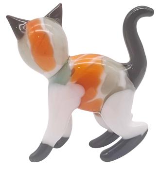 Katze stehend (weiß-braun-grau)