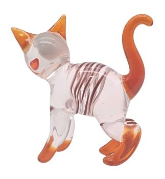 Preview: Katze stehend (transp./braun/gestreift)
