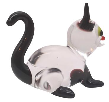 Katze sitzend (transparent/schwarz)