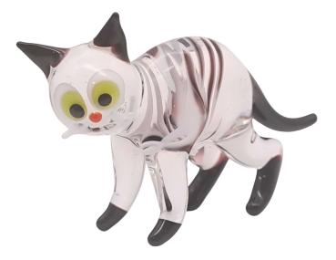 Preview: stehende Katze, (transp.-schwarz mit Streifen)
