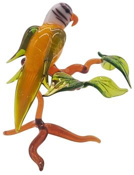 Preview: Wellensittich auf Ast, stehend, klein (gelb-grün)