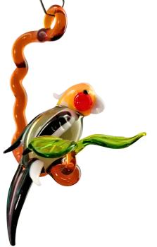 Hängevogel - Nymphensittich auf Ast - klein