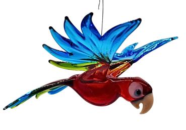 Hängevogel - Papagei, fliegend - klein (rot-grün-hellblau)