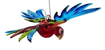 Preview: Hängevogel - Papagei, fliegend - klein (rot-grün-hellblau)