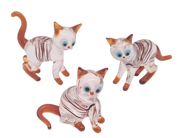3 Katzen (transp.-braun mit Streifen)