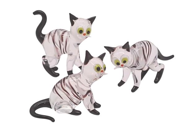 3 Katzen (transp.-schwarz mit Streifen)