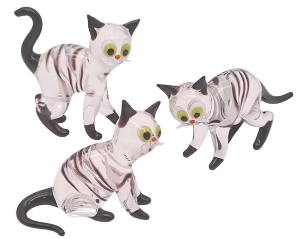 3 Katzen (transp.-schwarz mit Streifen)