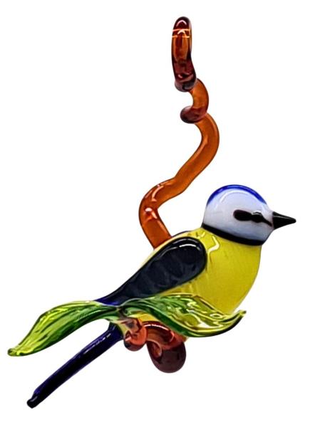 Hängevogel - Blaumeise auf Ast - klein, dunkelblau